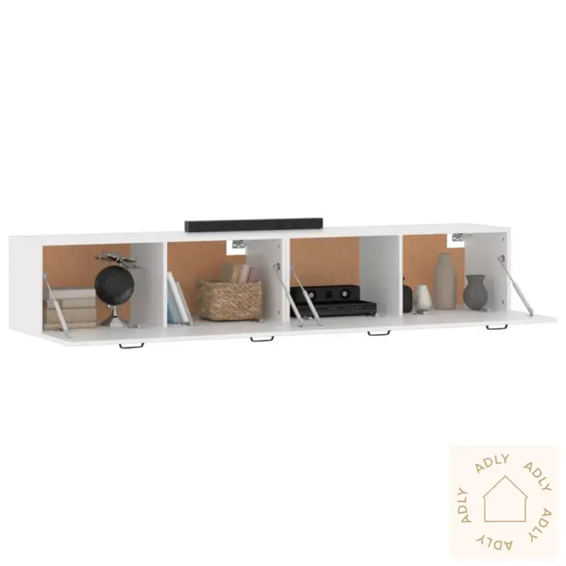 Veggskap 2 Stk Hvit 100X36,5X35 Cm Konstruert Tre