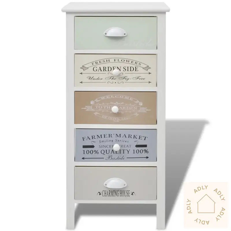 Fransk Oppbevaringsskap 5 Skuffer Tre