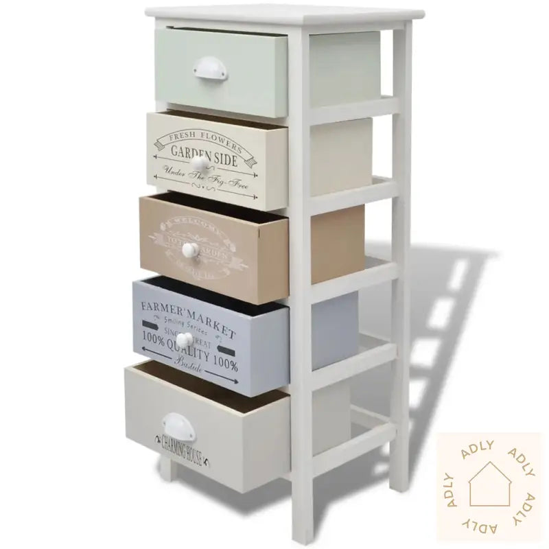 Fransk Oppbevaringsskap 5 Skuffer Tre