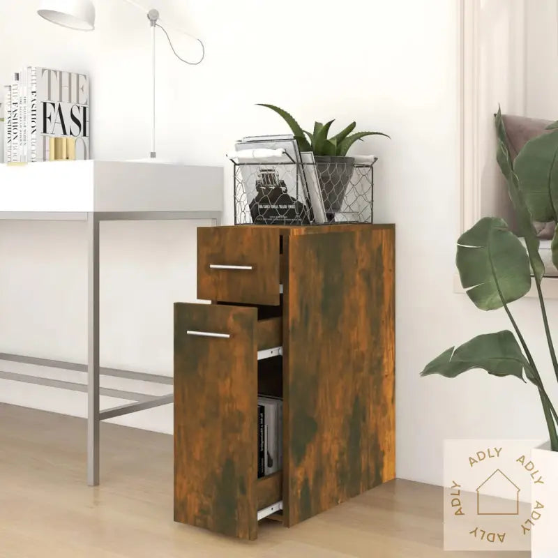 Apotekskap Røkt Eik 20X45,5X60 Cm Konstruert Tre