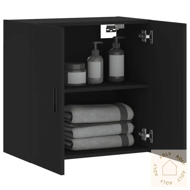 Veggskap Svart 60X31X60 Cm Konstruert Tre