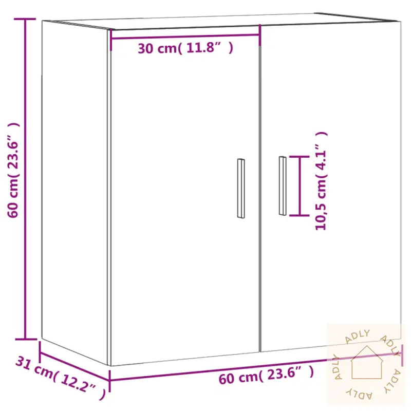 Veggskap Svart 60X31X60 Cm Konstruert Tre