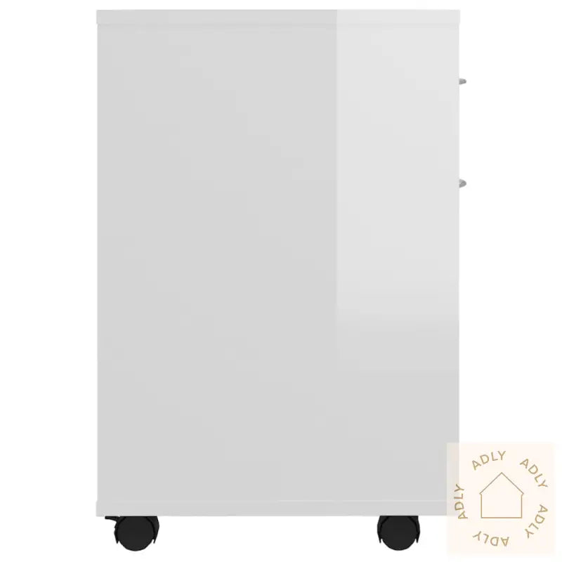 Rulleskap Høyglans Hvit 45X38X54 Cm Konstruert Tre