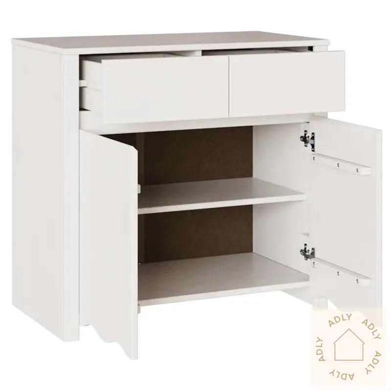Sideboard &quot;Drammen&quot; Hvit 79X43X75,5 Cm Massivt Furu