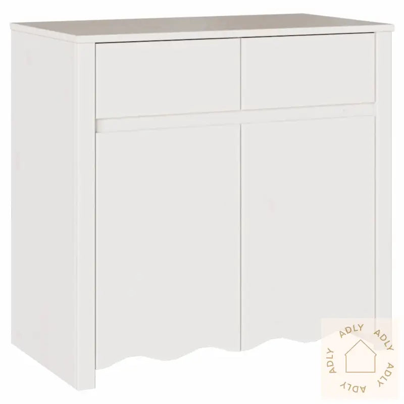 Sideboard &quot;Drammen&quot; Hvit 79X43X75,5 Cm Massivt Furu