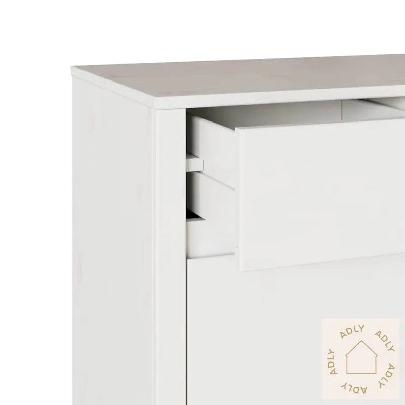 Sideboard &quot;Drammen&quot; Hvit 79X43X75,5 Cm Massivt Furu