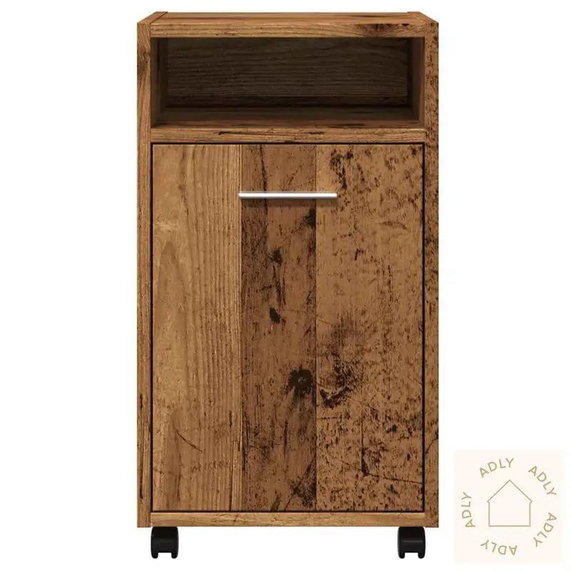 Skap Med Hjul Gammelt Tre 33X38X60 Cm Konstruert Tre