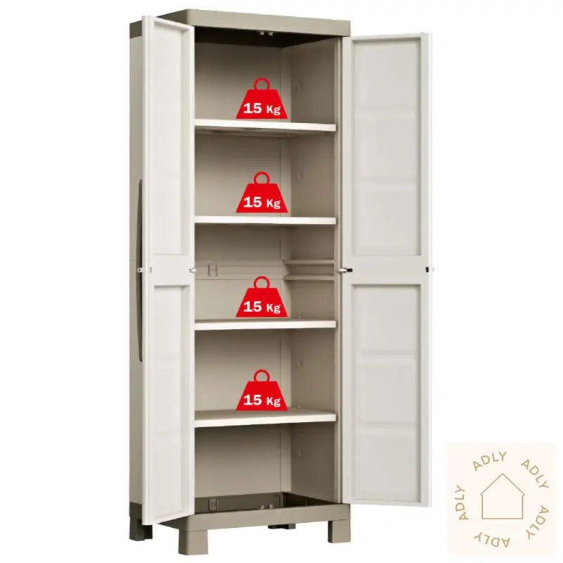 Keter Oppbevaringsskap Med Hyller Excellence Beige Og Gråbrun 182 Cm