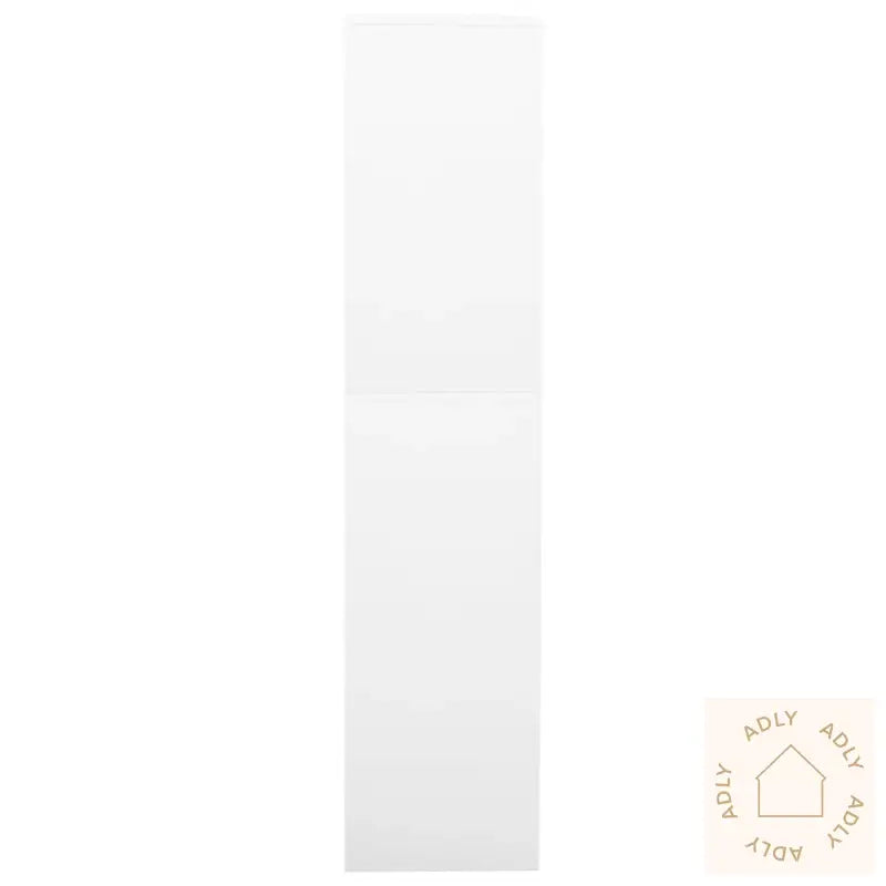 Kontorskap Hvit 90X40X180 Cm Stål Og Herdet Glass