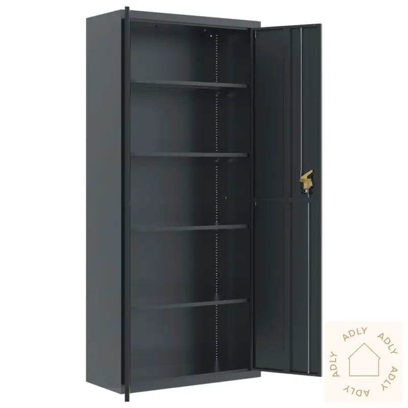 Arkivskap Antrasitt 90X40X240 Cm Stål