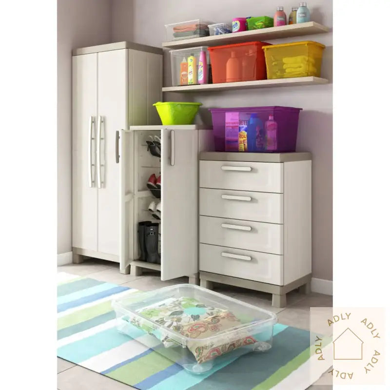 Keter Lavt Oppbevaringsskap Excellence Beige Og Gråbrun 97 Cm