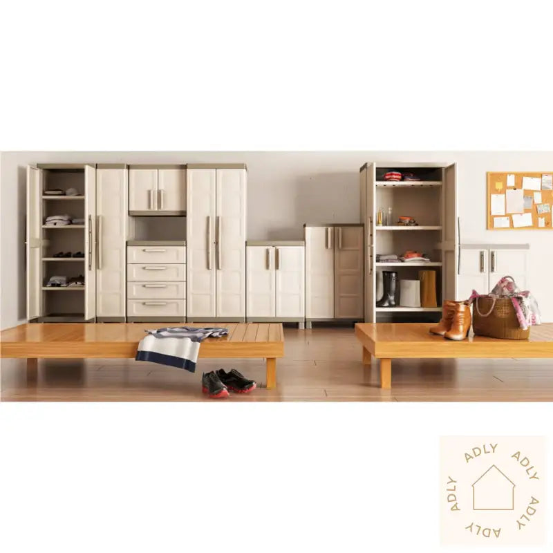 Keter Lavt Oppbevaringsskap Excellence Beige Og Gråbrun 97 Cm