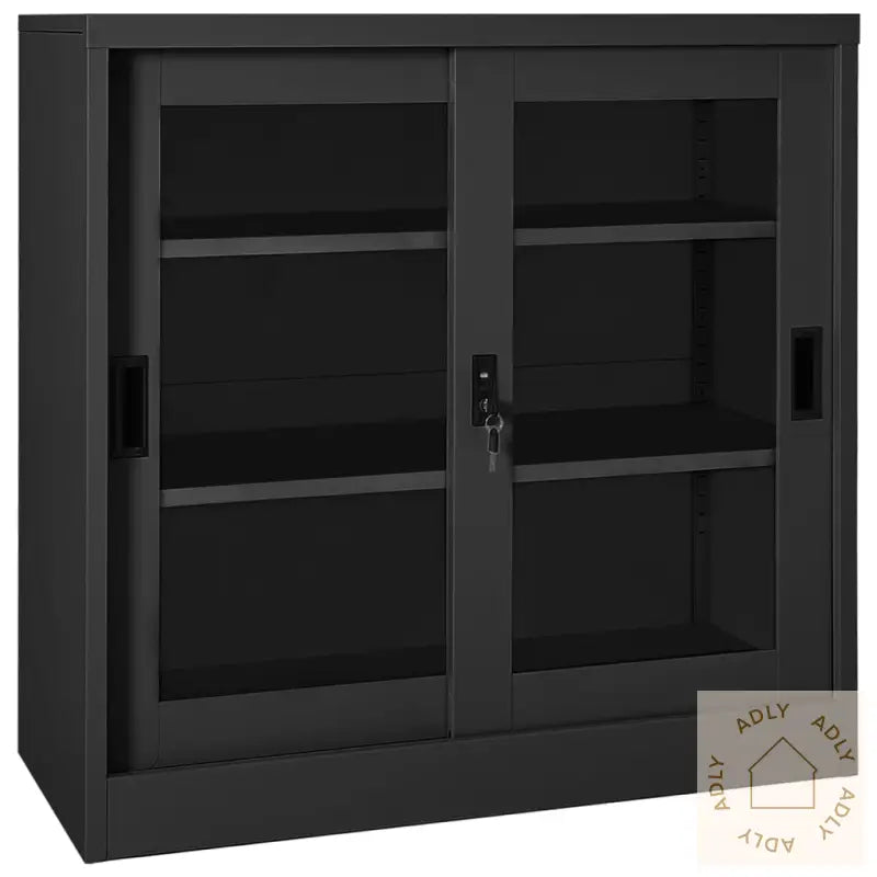 Skap Med Skyvedør Og Plantekasse Antrasitt Stål