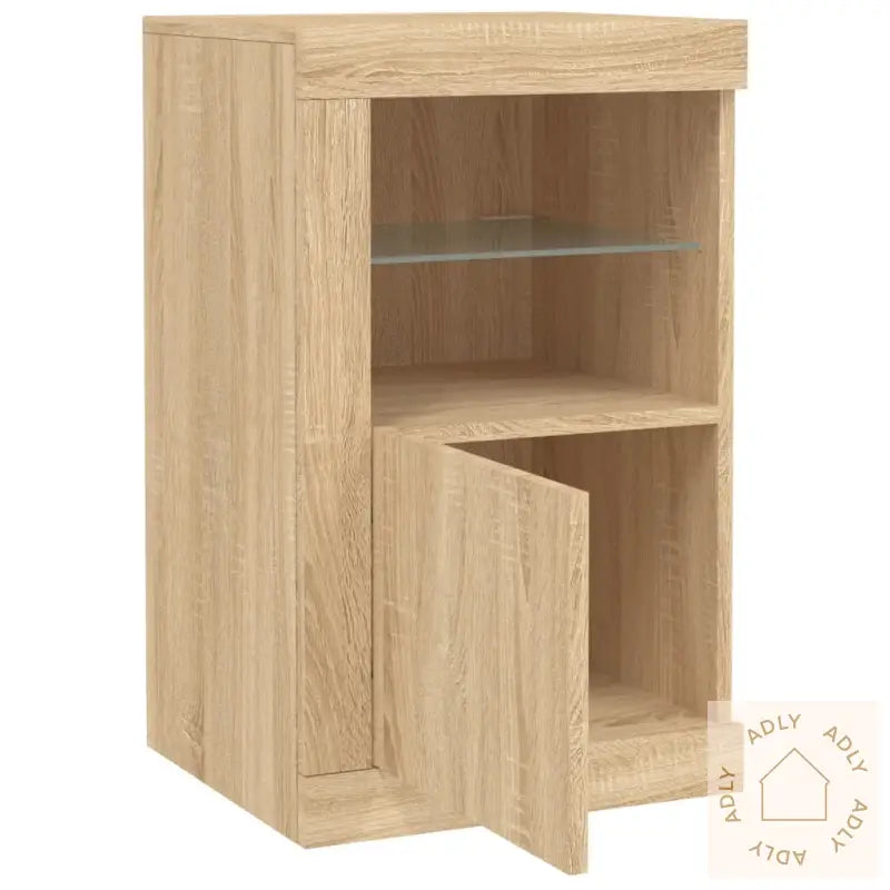 Sideskap Med Led-Lys Sonoma Eik Konstruert Tre