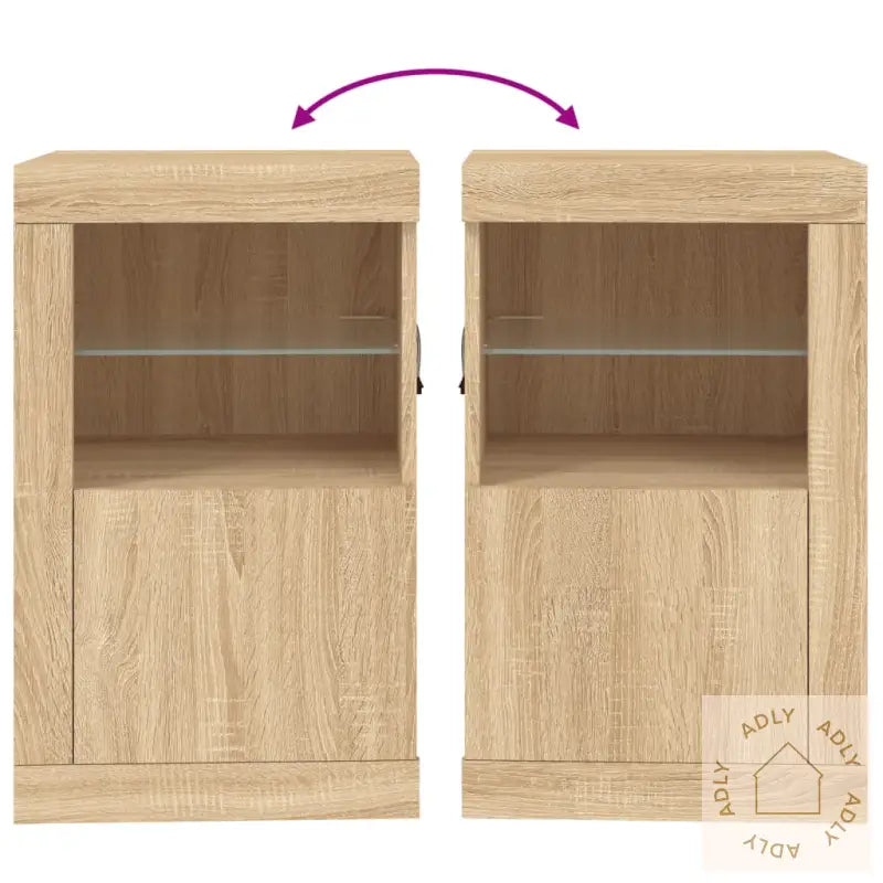 Sideskap Med Led-Lys Sonoma Eik Konstruert Tre