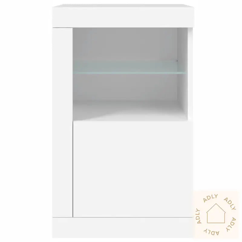 Sideskap Med Led 2 Stk Hvit Konstruert Tre