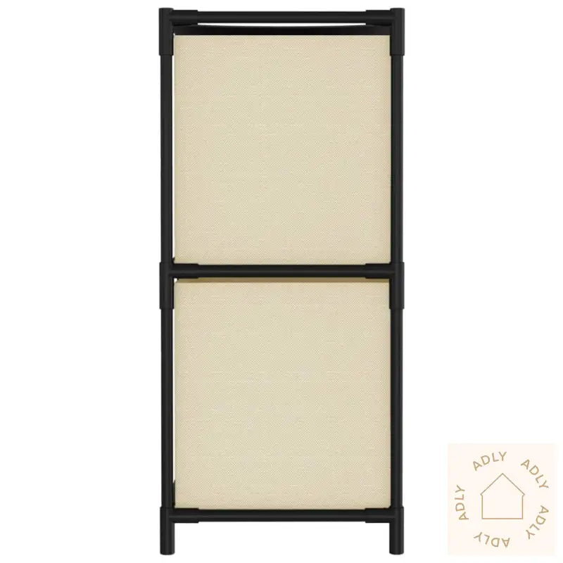 Oppbevaringsskap Med 4 Stoffkurver Kremhvit 63X30X71 Cm Stål