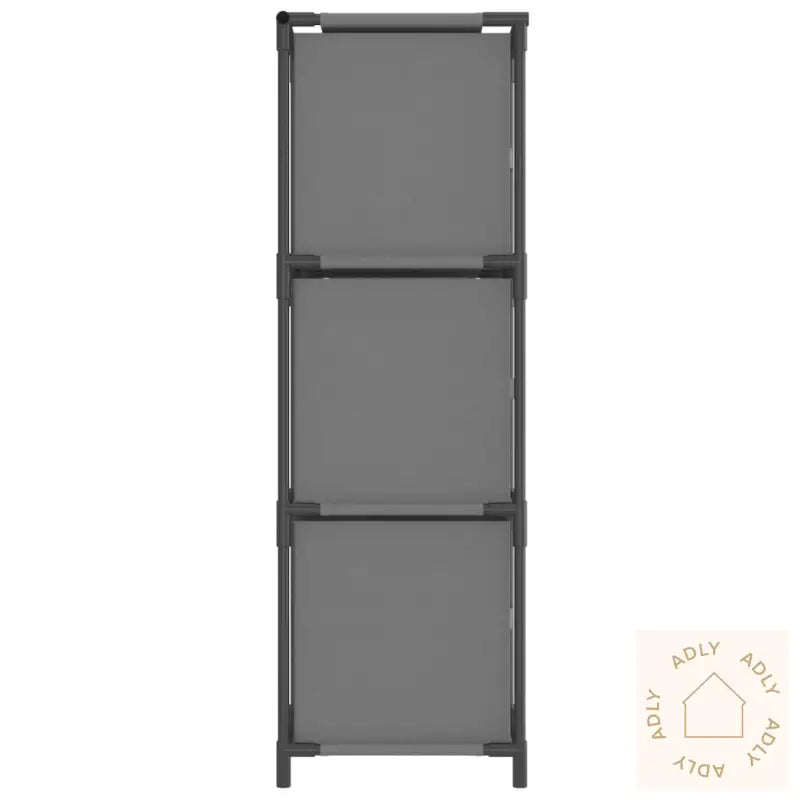 Oppbevaringsskap Med 3 Stoffskuffer Grå 34X34X101 Cm Stål