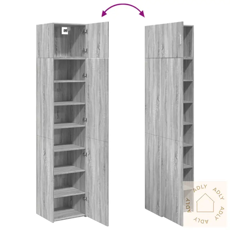 Smalt Oppbevaringsskap Grå Sonoma 45X42,5X225 Cm Konstruert Tre