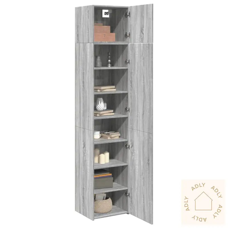 Smalt Oppbevaringsskap Grå Sonoma 45X42,5X225 Cm Konstruert Tre