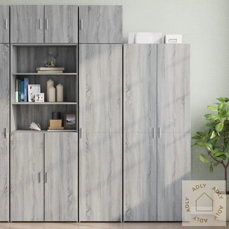 Smalt Oppbevaringsskap Grå Sonoma 45X42,5X225 Cm Konstruert Tre