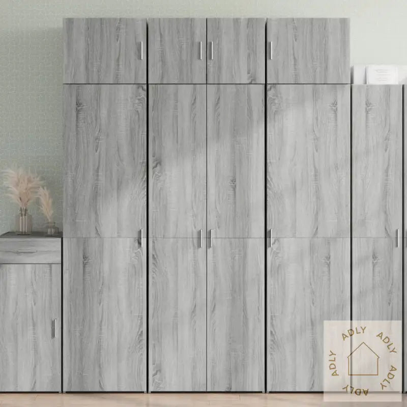 Oppbevaringsskap Grå Sonoma 70X42,5X225 Cm Konstruert Tre