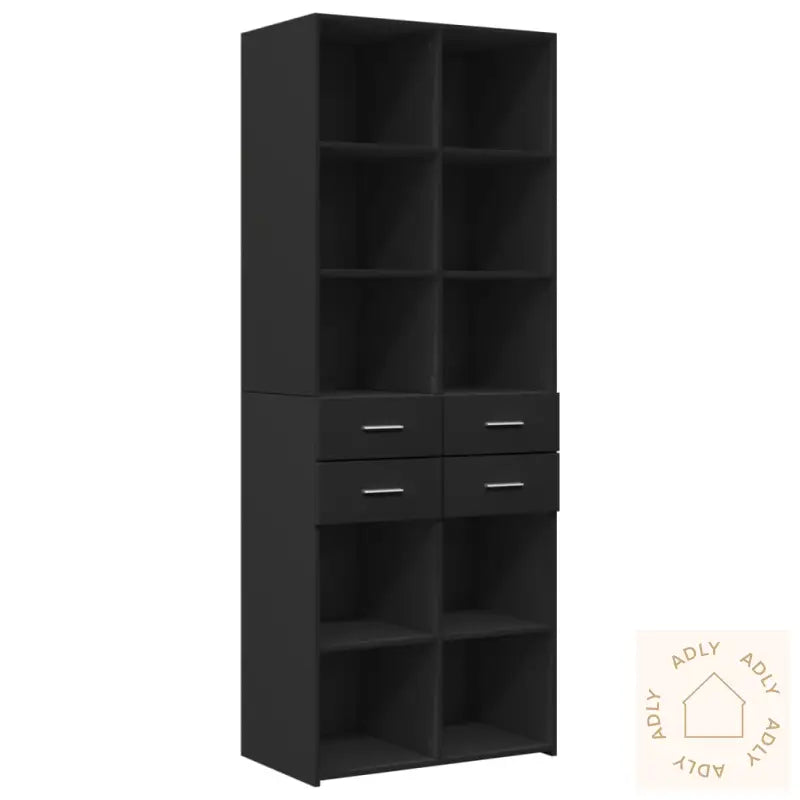 Oppbevaringsskap Svart 70X42,5X225 Cm Konstruert Tre