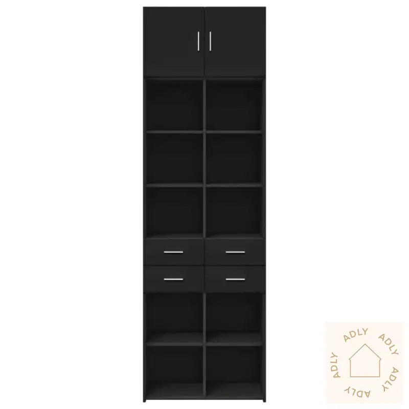 Oppbevaringsskap Svart 70X42,5X225 Cm Konstruert Tre