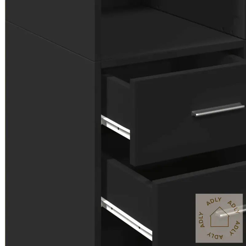 Oppbevaringsskap Svart 70X42,5X225 Cm Konstruert Tre