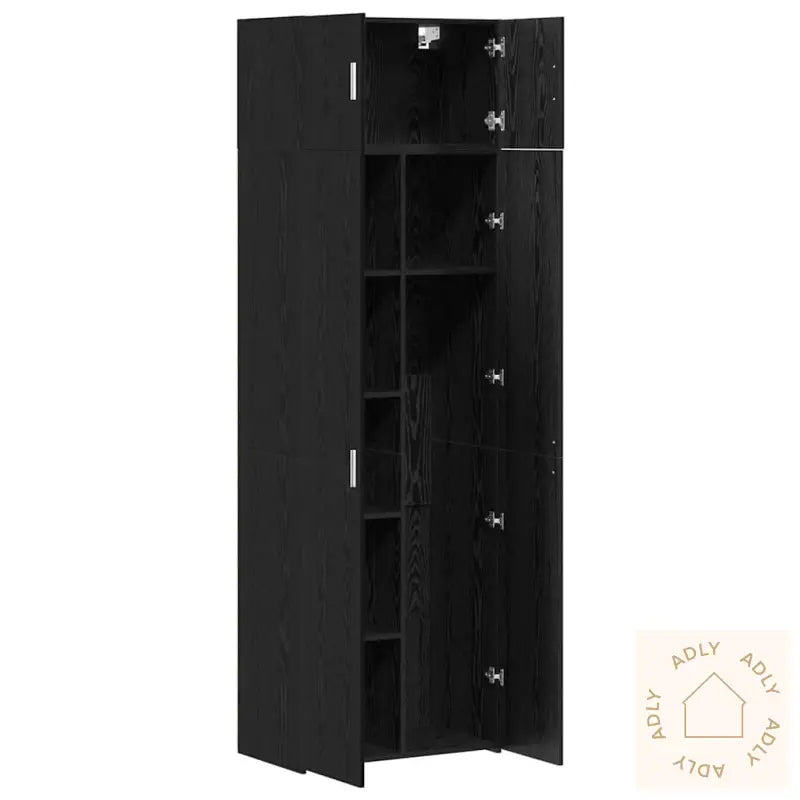 Oppbevaringsskap Svart Eik 70X42.5X225 Cm Konstruert Tre