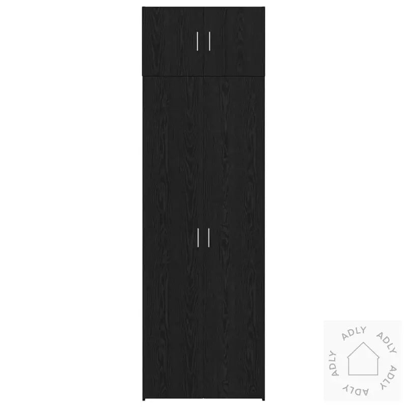Oppbevaringsskap Svart Eik 70X42,5X225 Cm Konstruert Tre