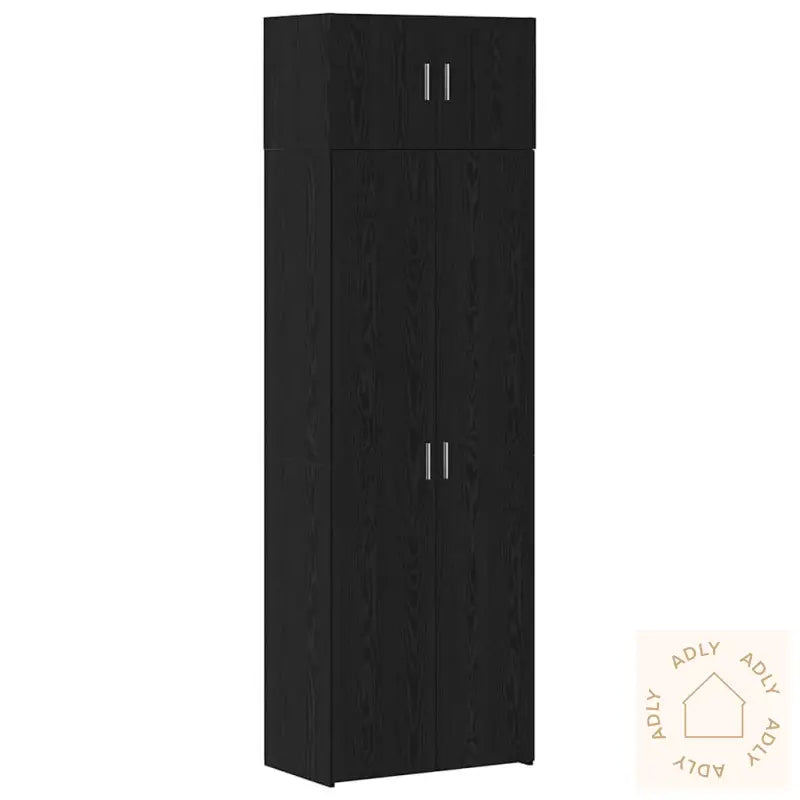 Oppbevaringsskap Svart Eik 70X42,5X225 Cm Konstruert Tre