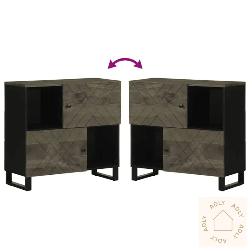 Skjenk Svart 80X33X75 Cm Heltre Mango