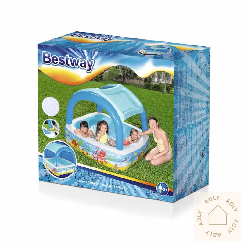 Bestway Barnebasseng Med Baldakin Blå 140X140X114 Cm 52192