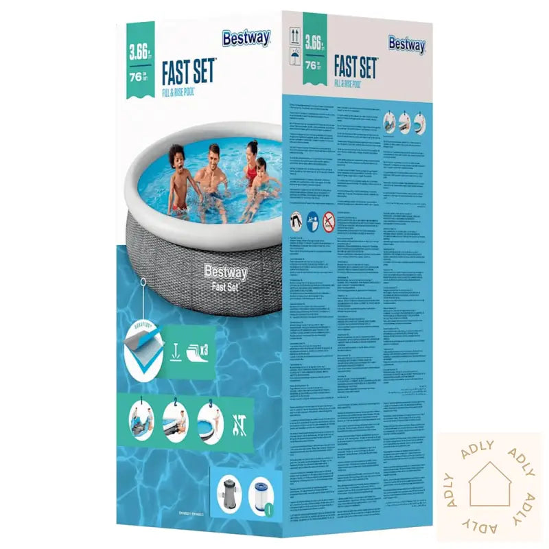 Bestway Svømmebassengsett Rundt 366X76 Cm