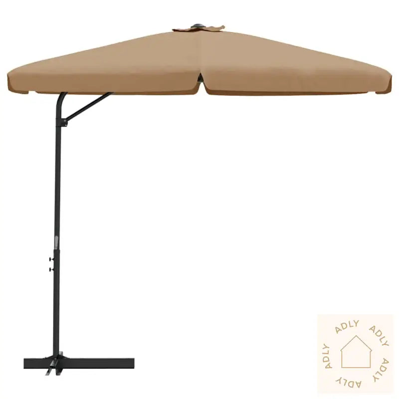 Parasoll Med Stålstang 300 Cm Gråbrun