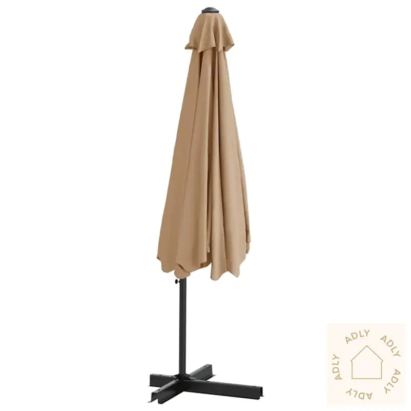 Parasoll Med Stålstang 300 Cm Gråbrun