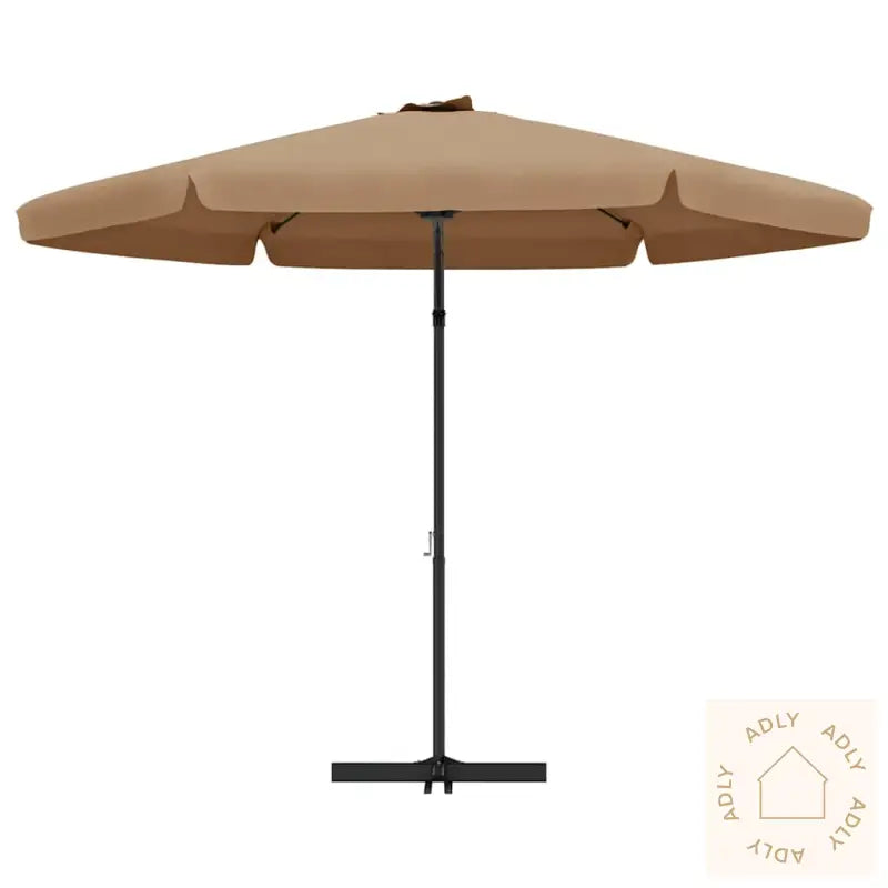 Parasoll Med Stålstang 300 Cm Gråbrun