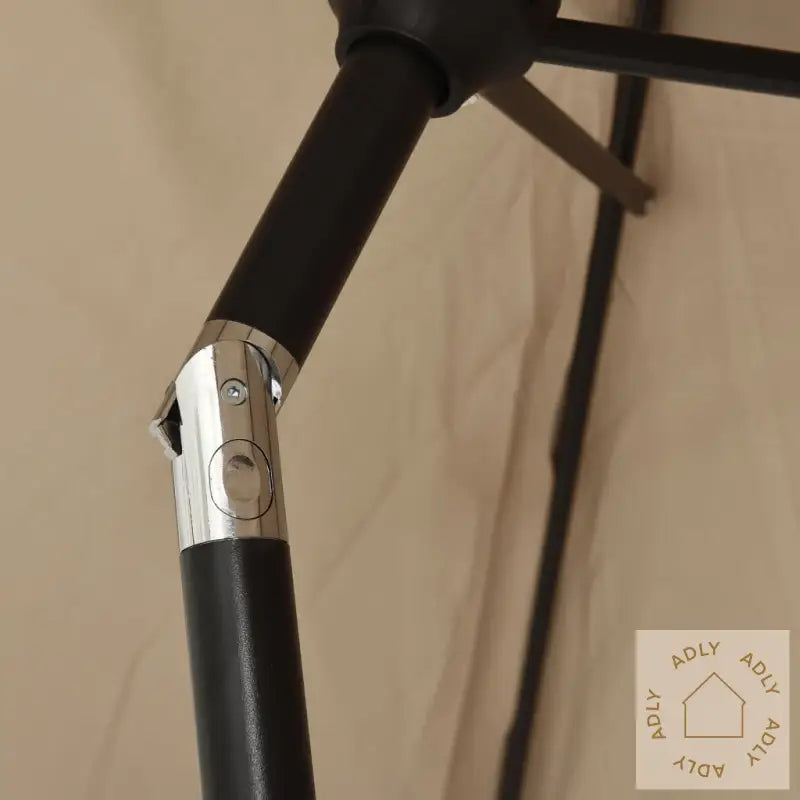 Parasoll Med Led-Lys Og Stålstang 300 Cm Gråbrun