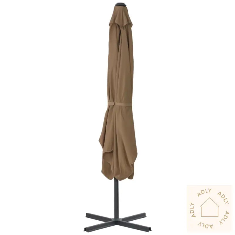 Parasoll Med Stålstang 250X250 Cm Gråbrun
