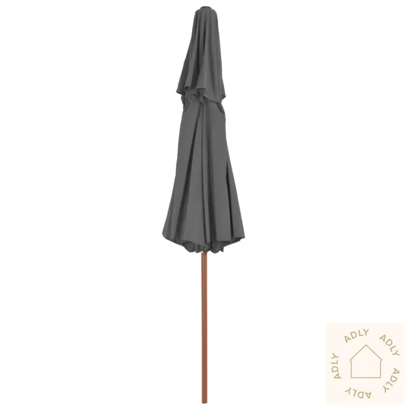 Dobbel Parasoll Med Trestang 270 Cm Antrasitt