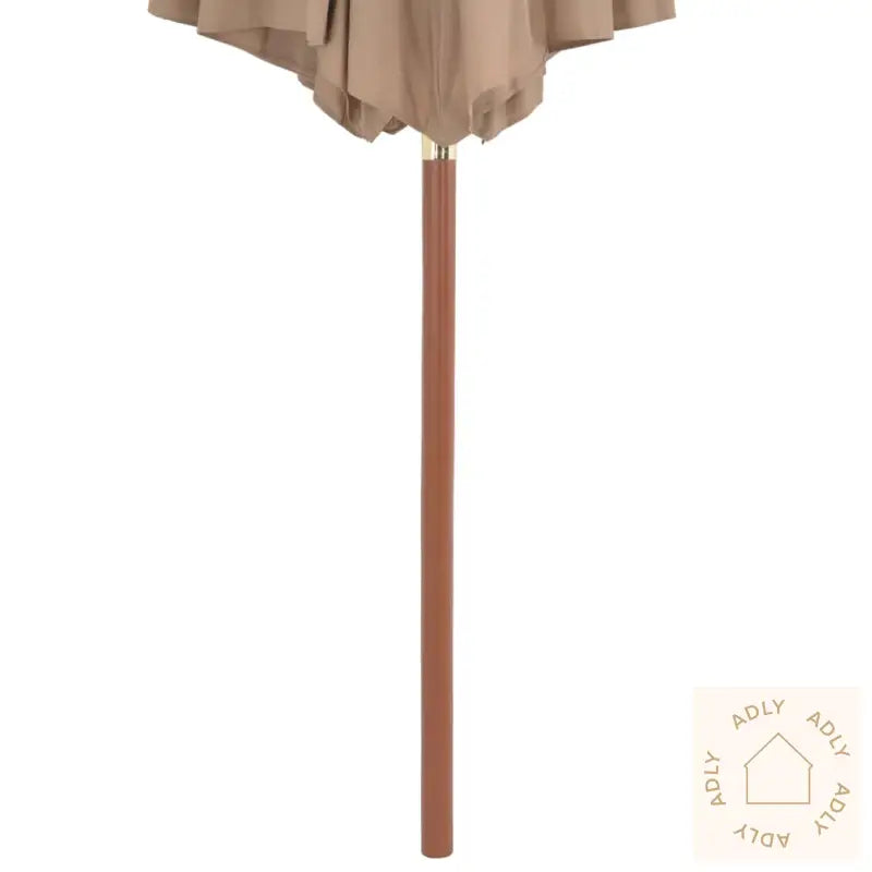 Parasoll Med Trestang 300 Cm Gråbrun