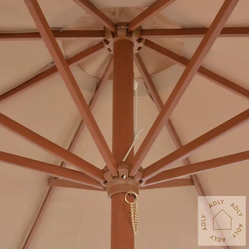 Parasoll Med Trestang 300 Cm Gråbrun