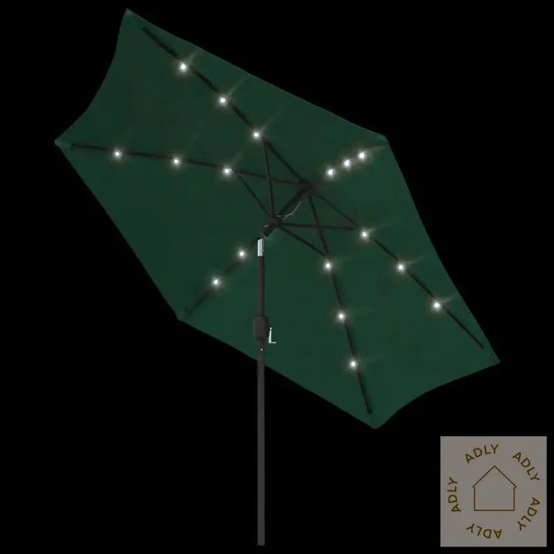 Hengende Led-Hageparasoll 3 M Grønn