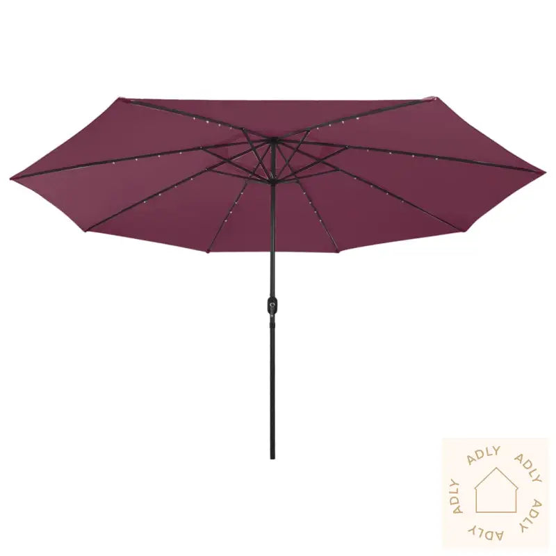 Hageparasoll Med Led-Lys 400 Cm Vinrød