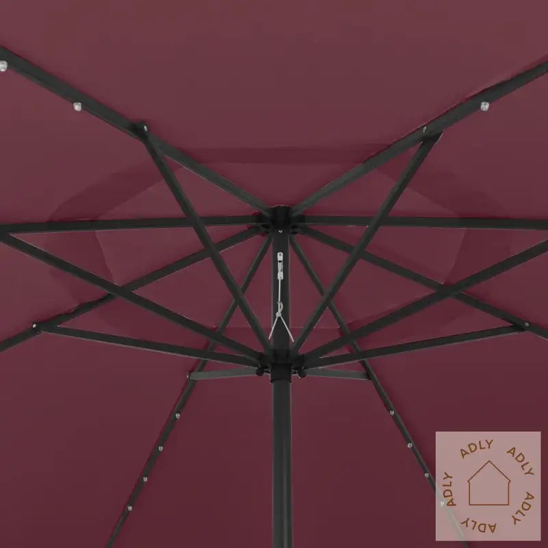 Hageparasoll Med Led-Lys 400 Cm Vinrød