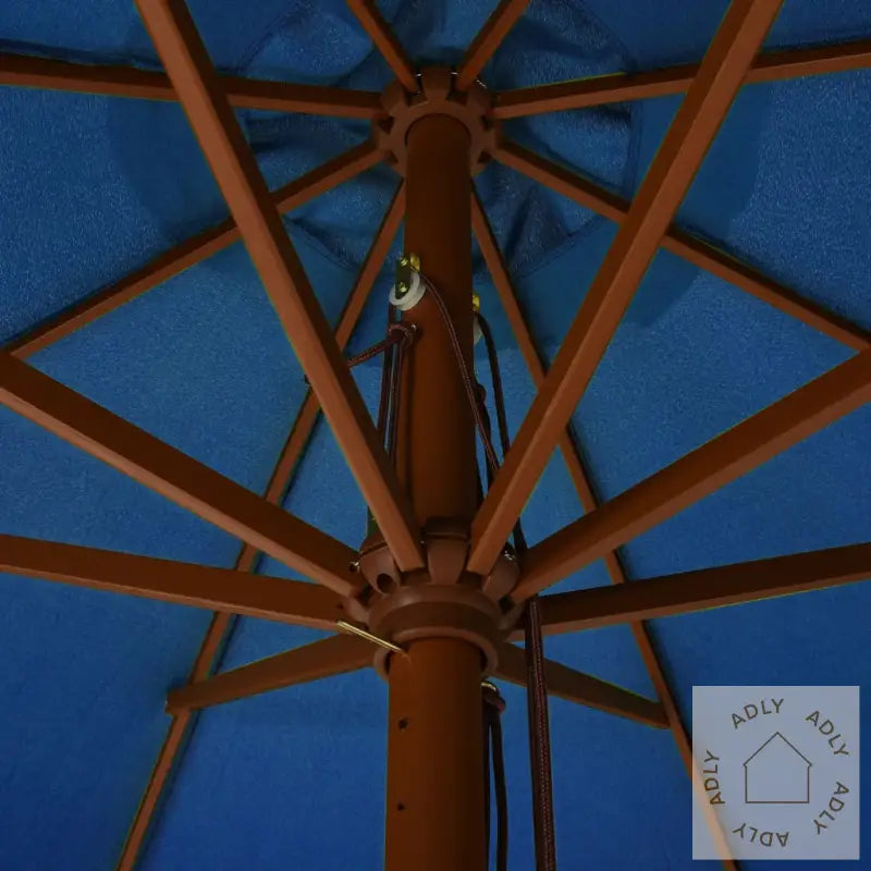 Parasoll Med Trestang 330 Cm Asurblå