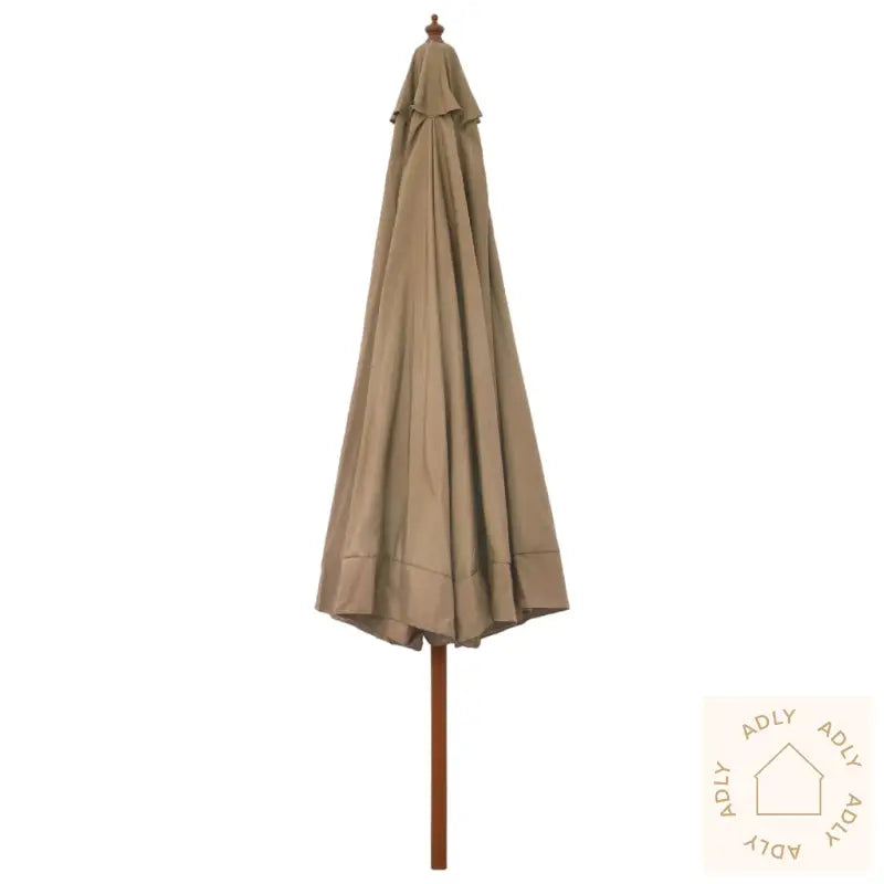Parasoll Med Trestang 330 Cm Gråbrun