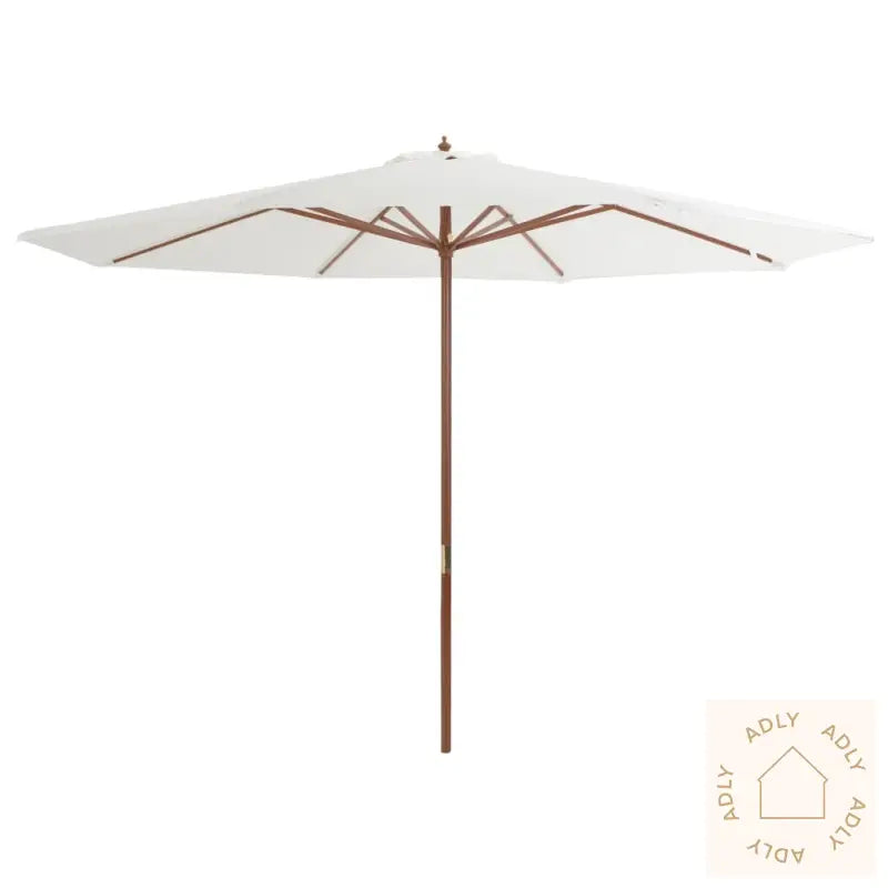 Parasoll Med Trestang 350 Cm Sandhvit