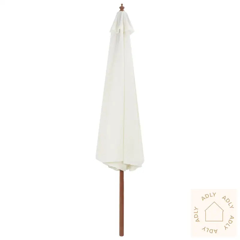 Parasoll Med Trestang 350 Cm Sandhvit